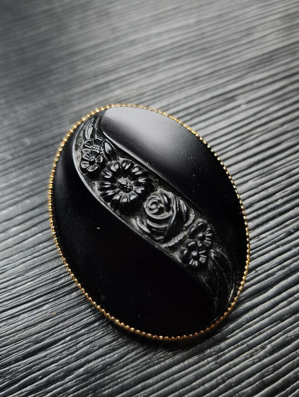 Vintage Victorian Revival Mourning Brooch
